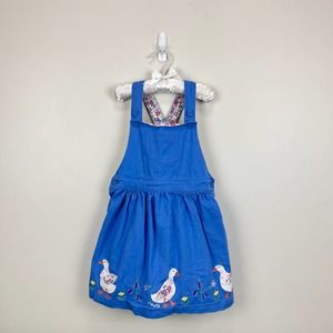 Blue Kids Dress with Duck Embroidery